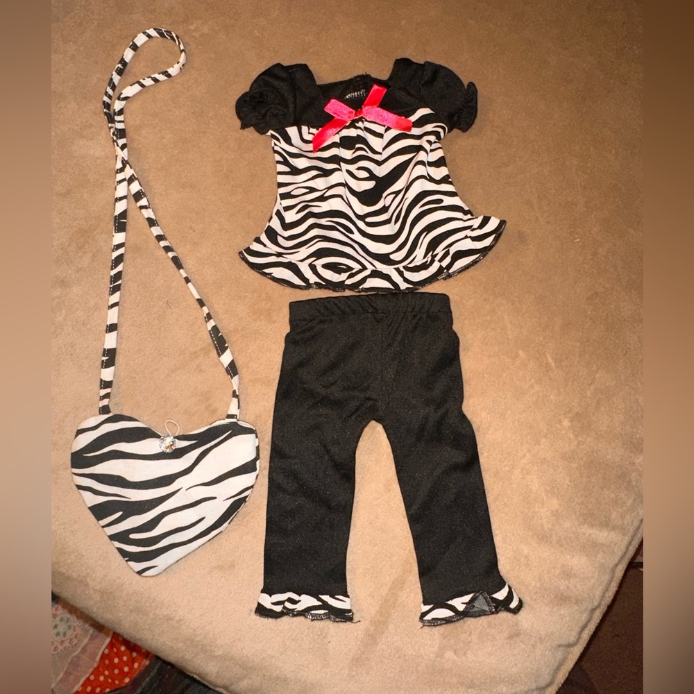 Adorable Zebra Print outfit for American Girl or any 18” Doll